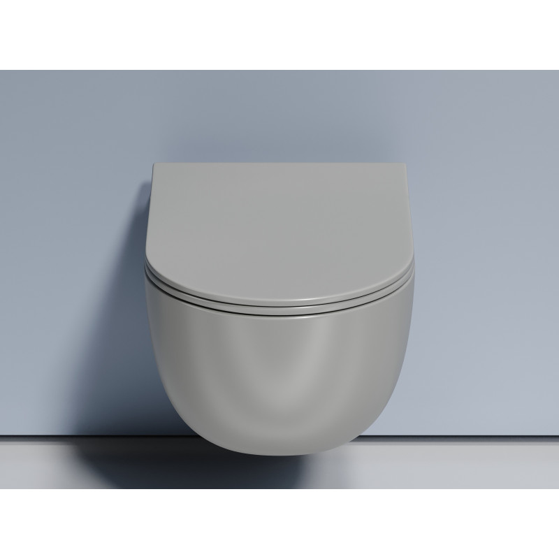 Подвесной унитаз 355х490х320мм Ceramicanova Modena Rimless антрацит матовый, с быстросъемным сидением микролифт