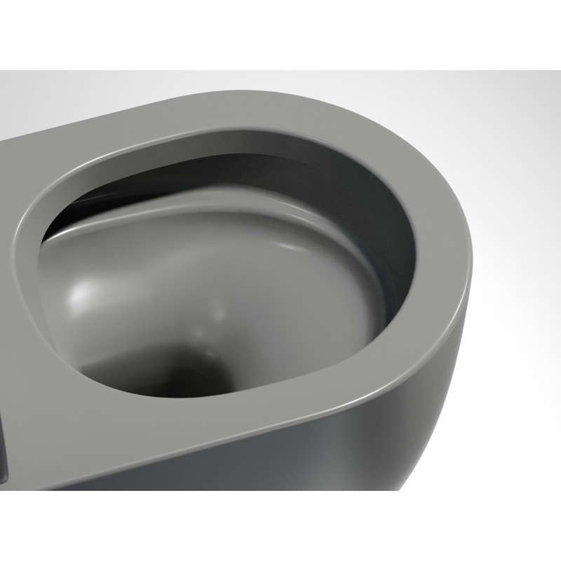 Подвесной унитаз 355х490х320мм Ceramicanova Modena Rimless антрацит матовый, с быстросъемным сидением микролифт