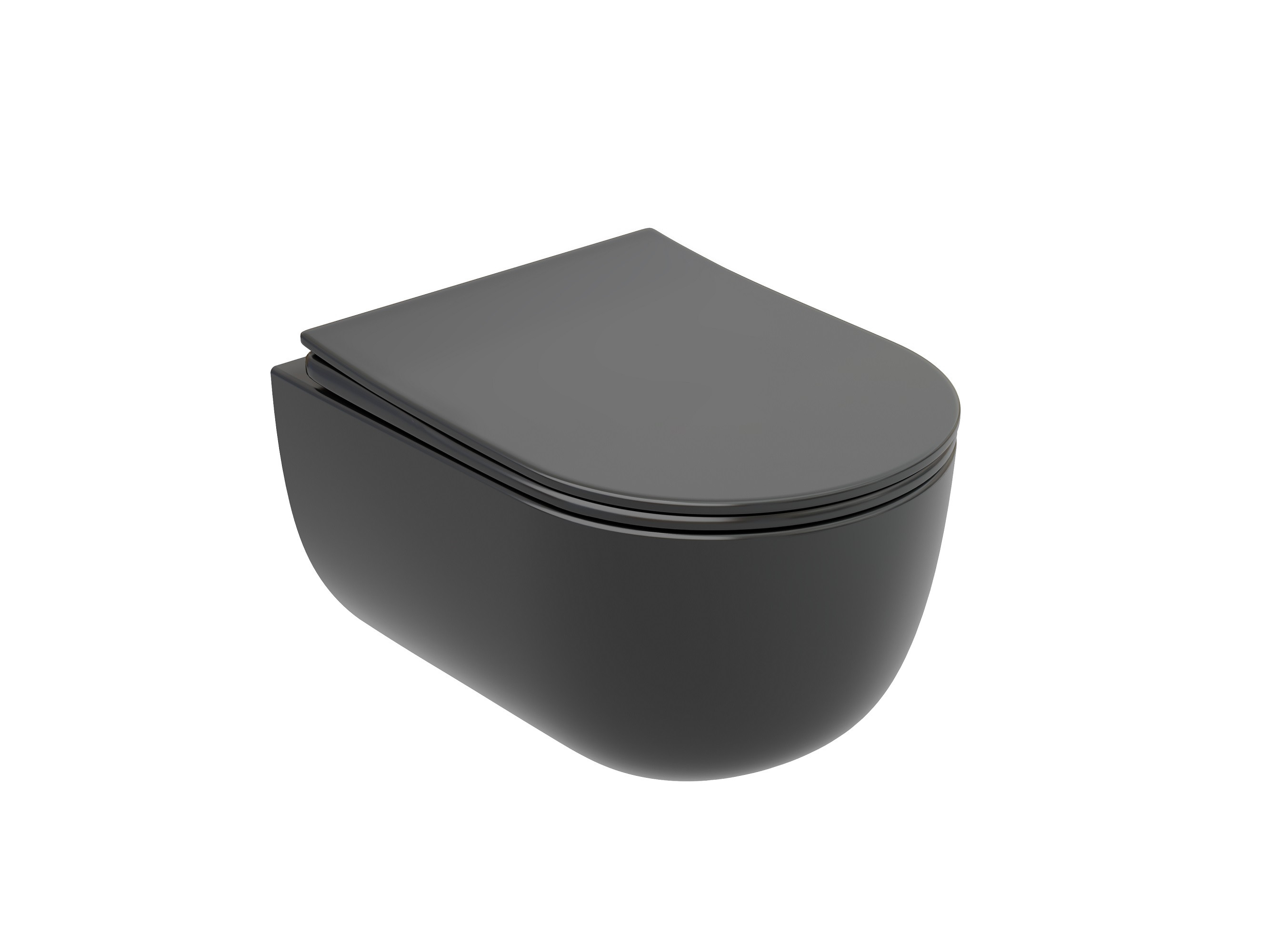 Подвесной унитаз 355х490х320мм Ceramicanova Modena Rimless темный антрацит матовый, с быстросъемным сидением микролифт