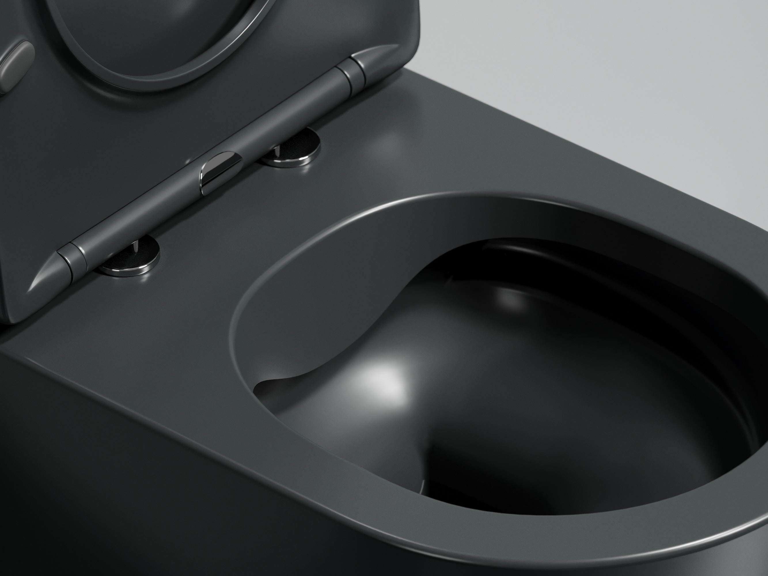 Подвесной унитаз 355х490х320мм Ceramicanova Modena Rimless темный антрацит матовый, с быстросъемным сидением микролифт