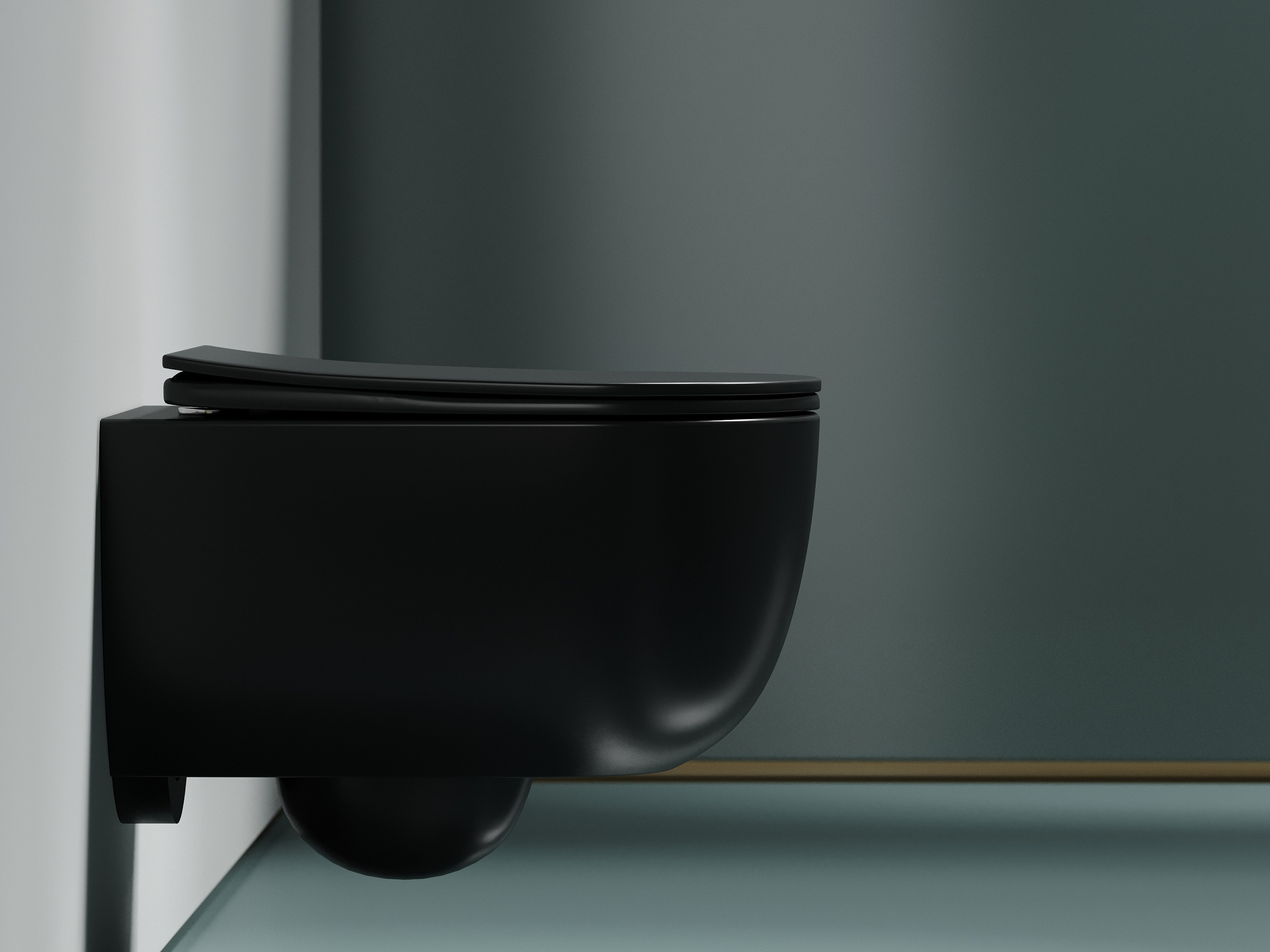 Подвесной унитаз 355х490х320мм Ceramicanova Modena Rimless темный антрацит матовый, с быстросъемным сидением микролифт