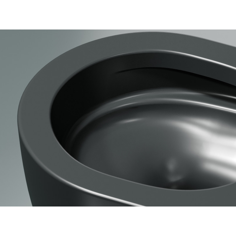 Подвесной унитаз 355х490х320мм Ceramicanova Modena Rimless темный антрацит матовый, с быстросъемным сидением микролифт