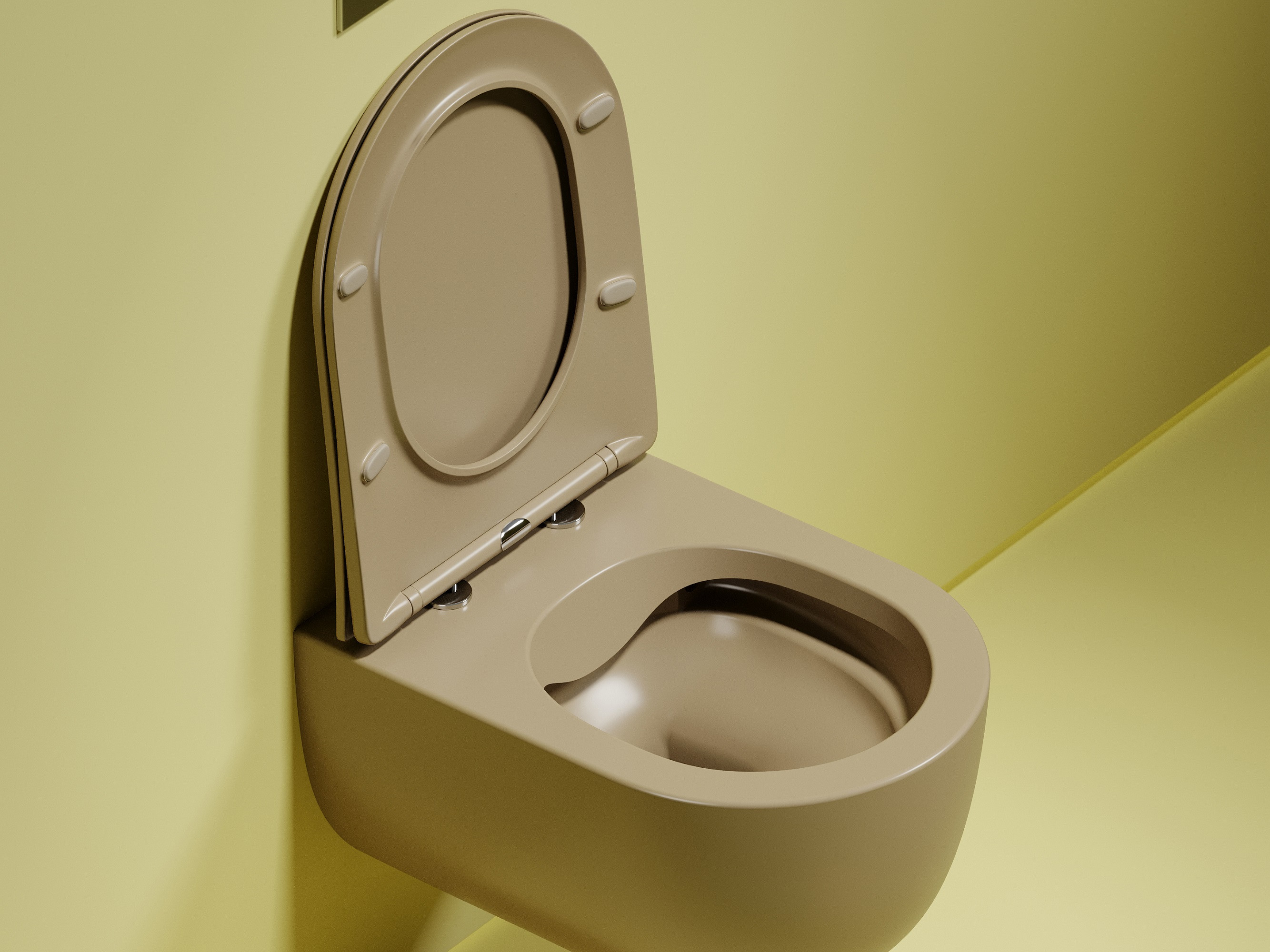 Подвесной унитаз 355х490х320мм Ceramicanova Modena Rimless Капучино матовый, с быстросъемным сидением микролифт