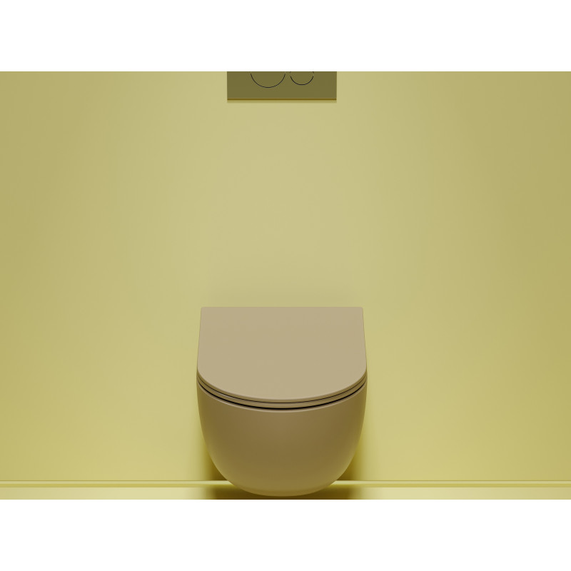 Подвесной унитаз 355х490х320мм Ceramicanova Modena Rimless Капучино матовый, с быстросъемным сидением микролифт