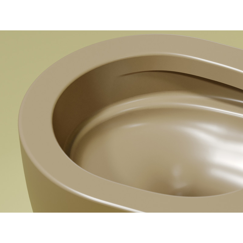 Подвесной унитаз 355х490х320мм Ceramicanova Modena Rimless Капучино матовый, с быстросъемным сидением микролифт
