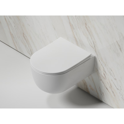 Подвесной унитаз 355х490х320мм Ceramicanova Modena Rimless белый глянцевый, с быстросъемным сидением микролифт