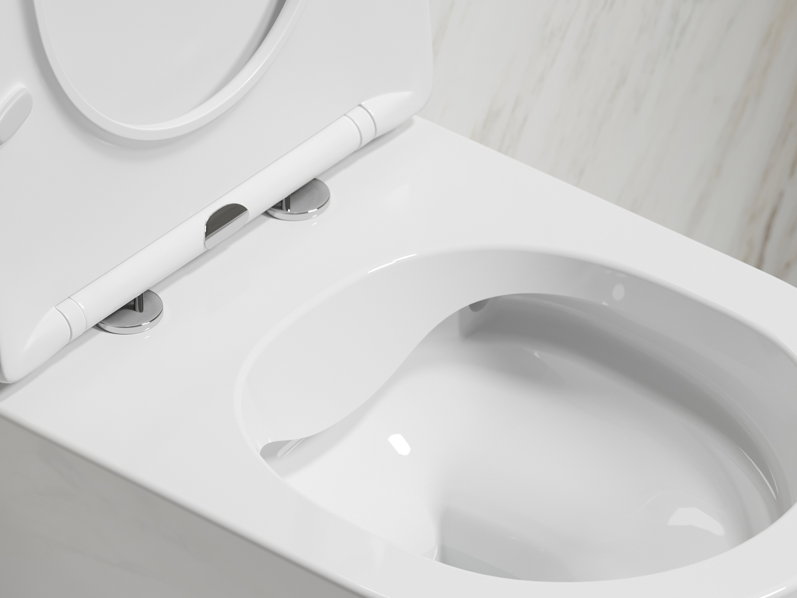 Подвесной унитаз 355х490х320мм Ceramicanova Modena Rimless белый глянцевый, с быстросъемным сидением микролифт