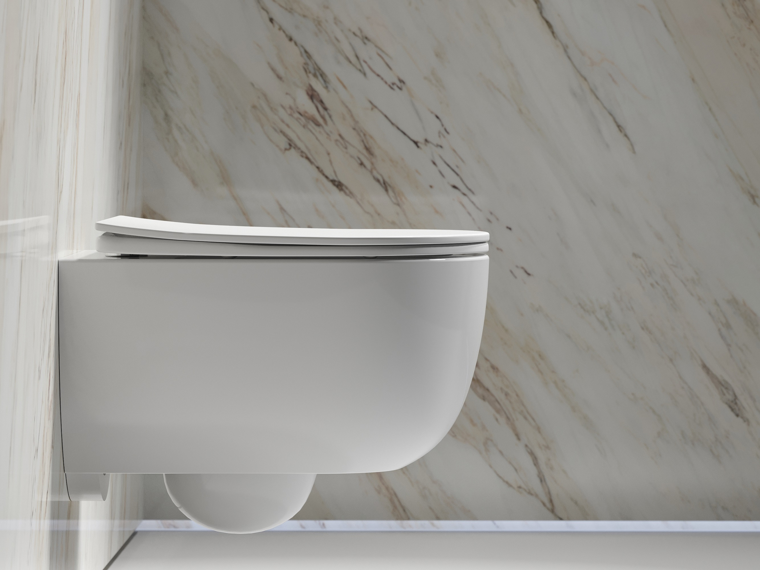 Подвесной унитаз 355х490х320мм Ceramicanova Modena Rimless белый глянцевый, с быстросъемным сидением микролифт