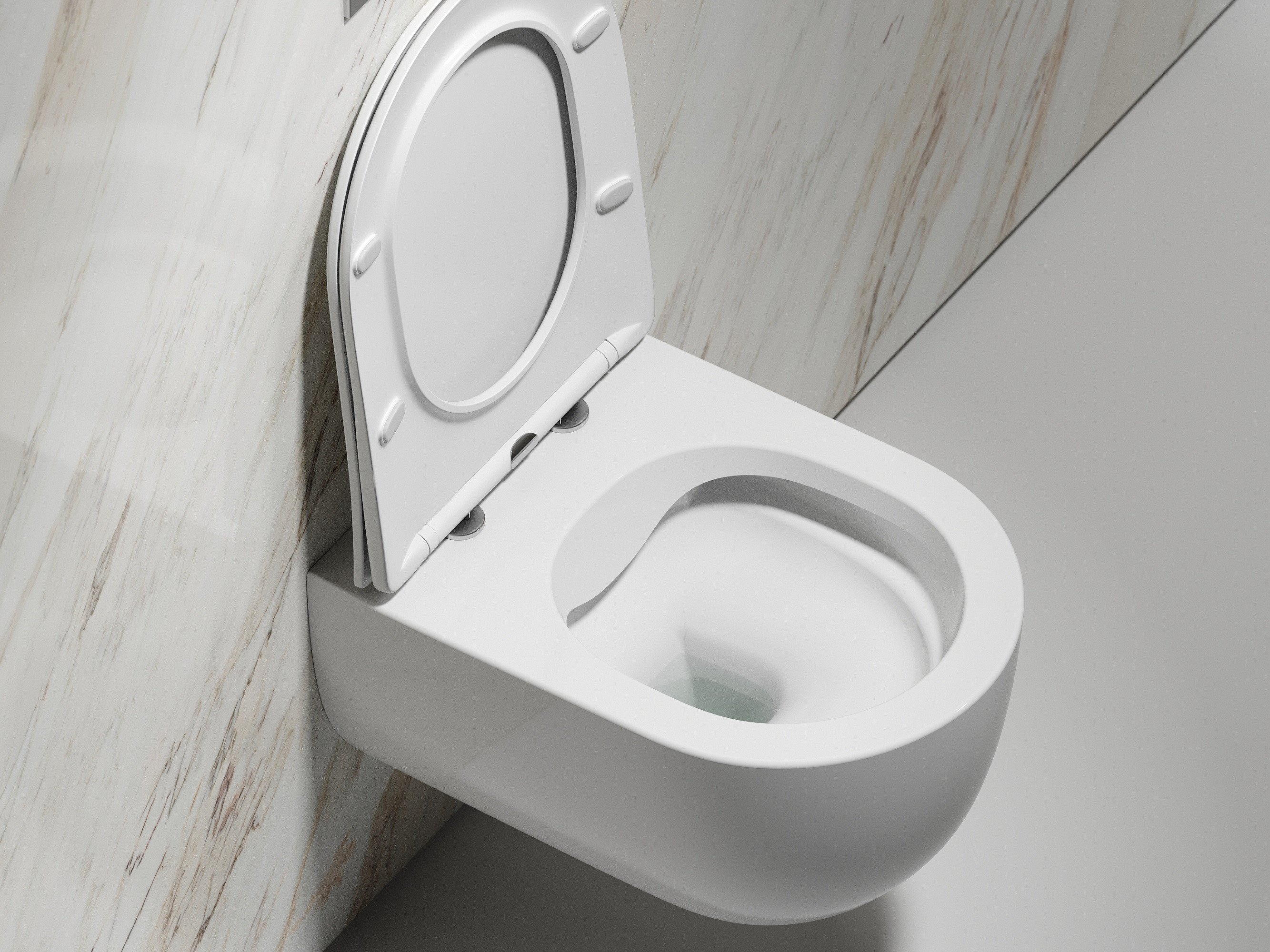 Подвесной унитаз 355х490х320мм Ceramicanova Modena Rimless белый глянцевый, с быстросъемным сидением микролифт