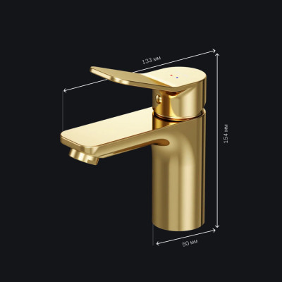 Смеситель для раковины AM.PM X-JOY F85A02199, глянцевое золото