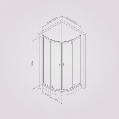Душевое ограждение 90x90 Am.pm X-Joy профиль черный матовый, без поддона, W88G-205-090BT64