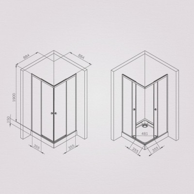 Душевой уголок черный 90x90см Am.pm X-Joy W94G-403-9090-BТ