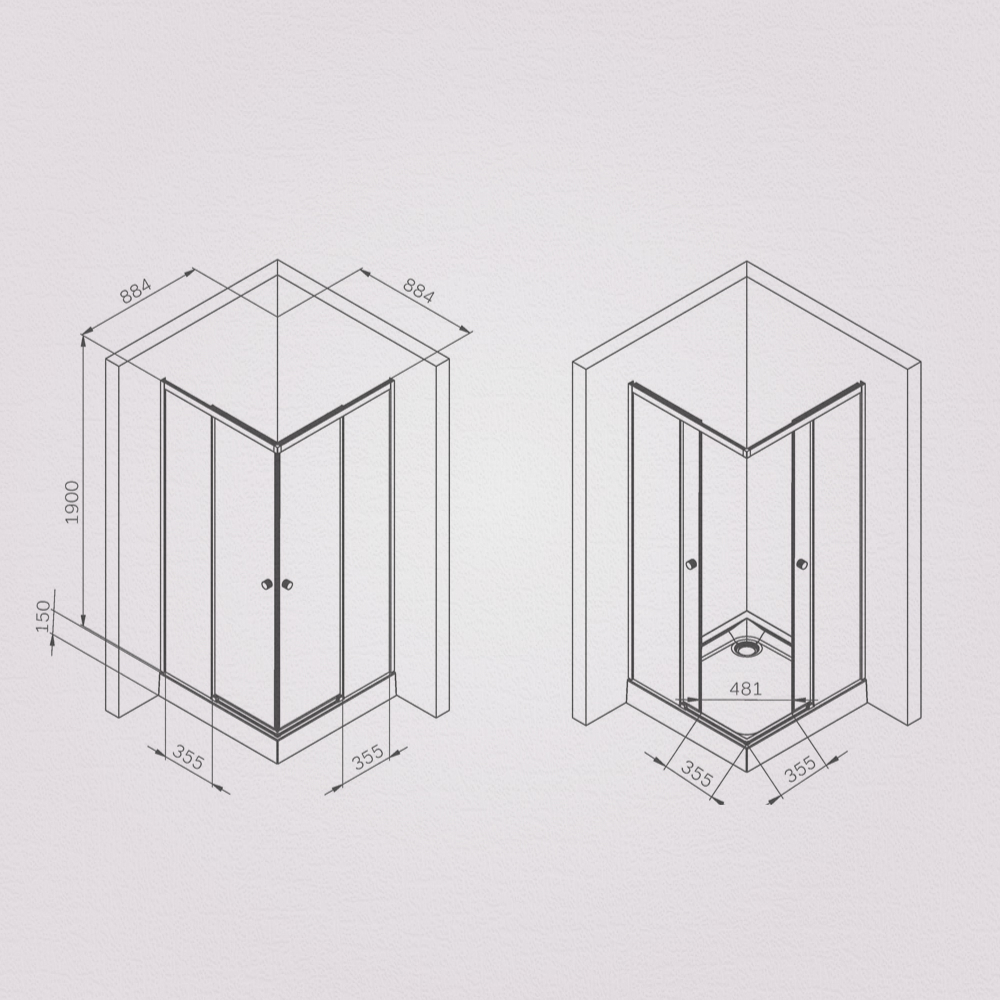 Душевой уголок черный 90x90см Am.pm X-Joy W94G-403-9090-BТ