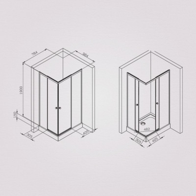Душевой уголок черный 100x80см Am.pm X-Joy W94G-403-10080-BТ