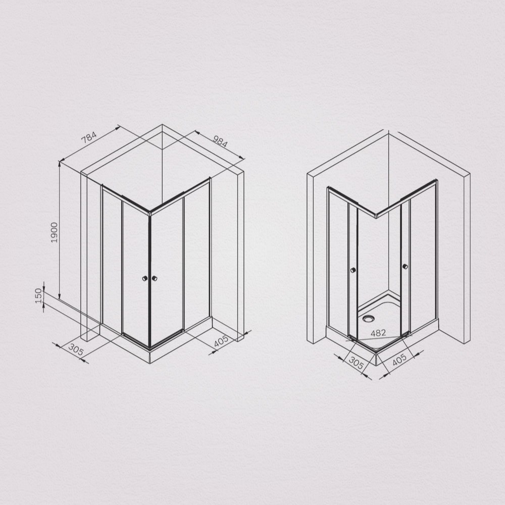 Душевой уголок черный 100x80см Am.pm X-Joy W94G-403-10080-BТ