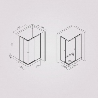 Душевой уголок черный 120x80см Am.pm X-Joy W94G-403-12080-BТ
