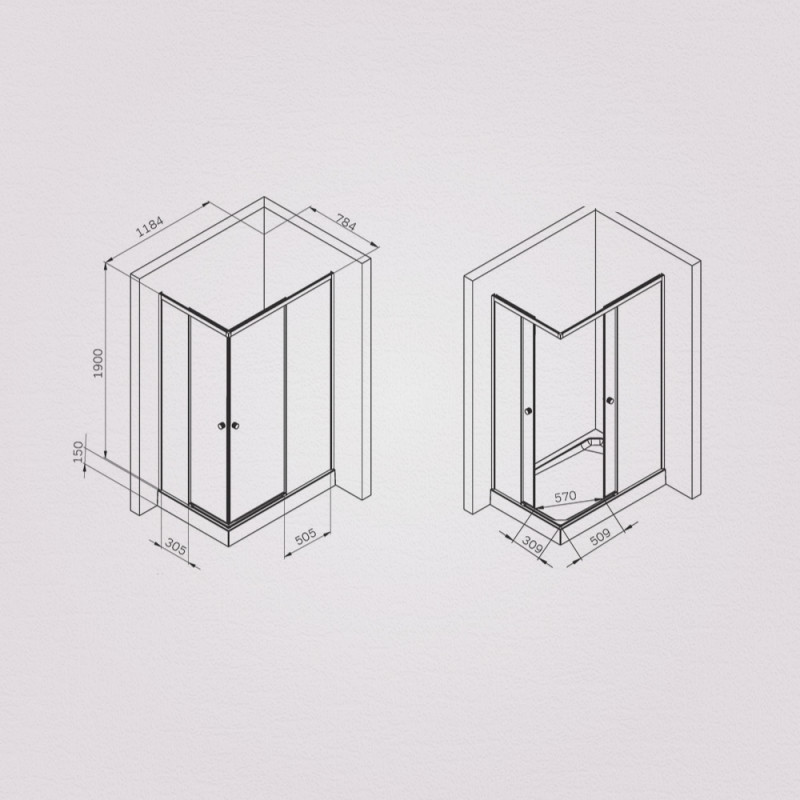 Душевой уголок черный 120x80см Am.pm X-Joy W94G-403-12080-BТ