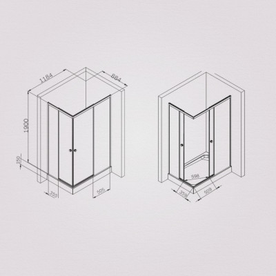 Душевой уголок черный 120x90см Am.pm X-Joy W94G-403-12090-BТ