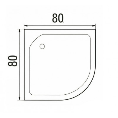 Душевая кабина 80x80 полукруглая, матовое стекло, профиль матовый хром, Nara, River