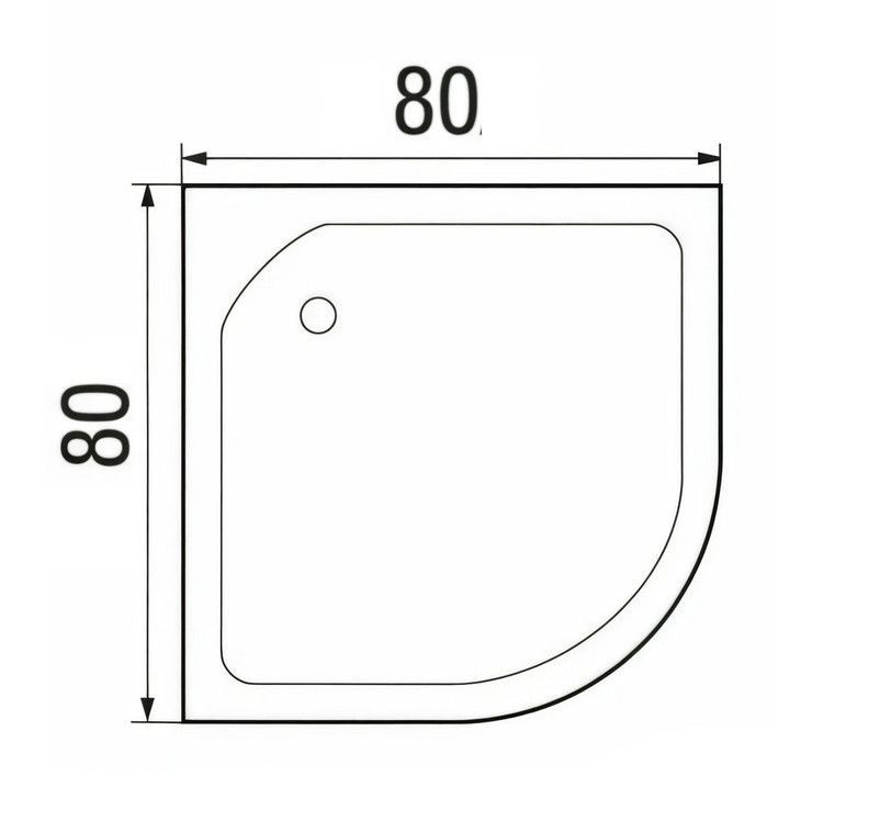 Душевая кабина 80x80 полукруглая, матовое стекло, профиль матовый хром, Nara, River
