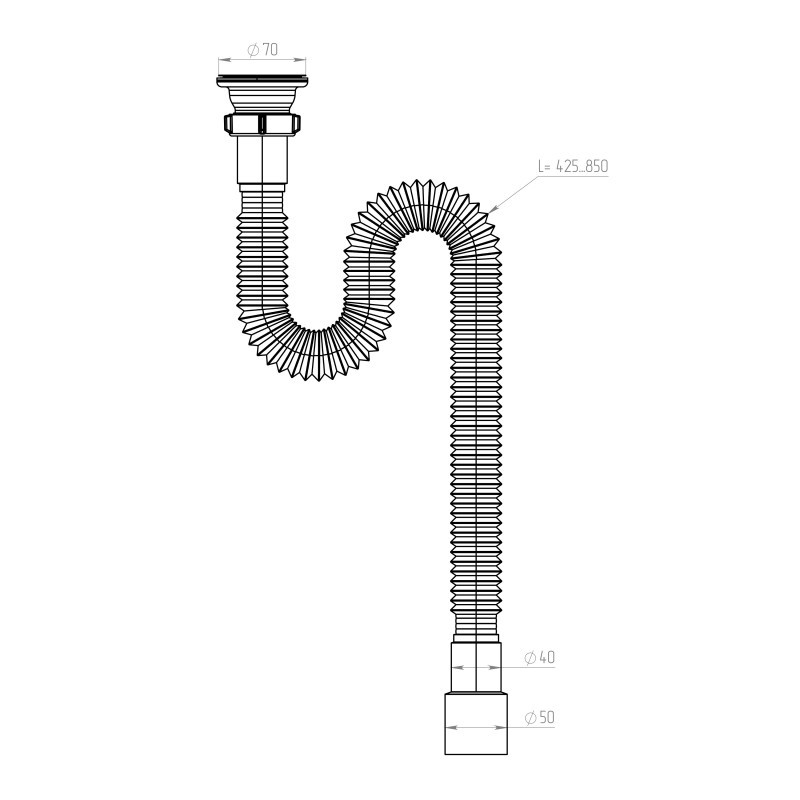 Гофросифон 1 1/2"х40/50 (TIVOLI)