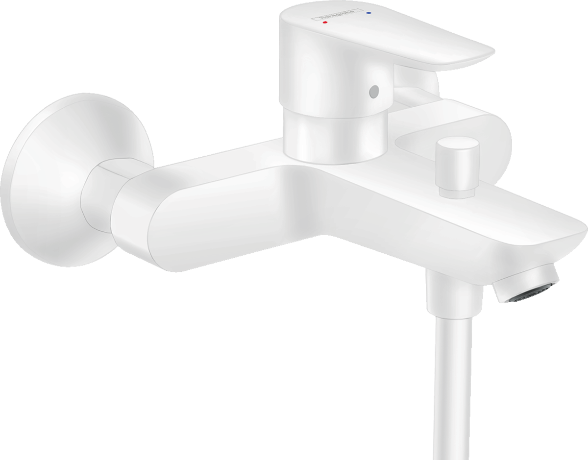 Однорычажный смеситель для ванны для наружного монтажа Hansgrohe Talis E белый матовый