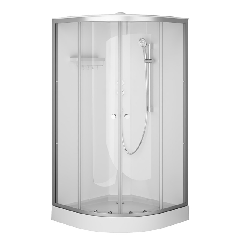 W94C-401-100MT X-Joy кабина душевая  100x100, 1/4 круга,  профиль мат.хром, стекло прозрачное
