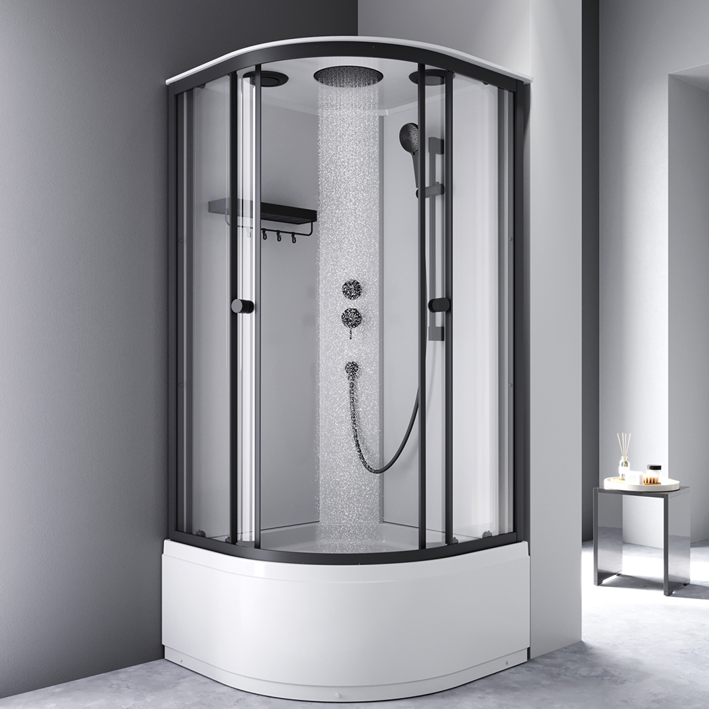 Душевая кабина черная 90x90см без гидромассажа Am.pm X-Joy W94C-401A-090BT
