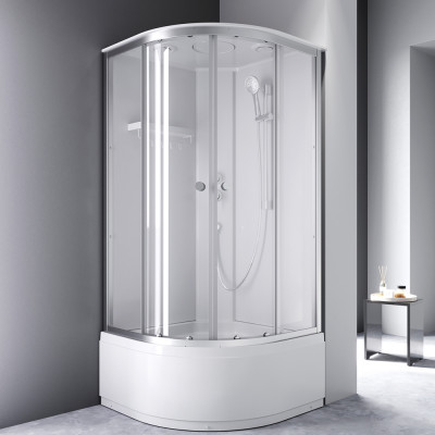 W94C-401A-090MT X-Joy Deep кабина душевая  90x90, 1/4 круга,  профиль мат.хром, стекло прозрачное
