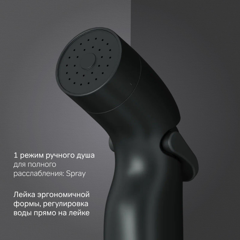 F0202022 Гигиенический набор со шлангом и держателем, чёрный, шт.