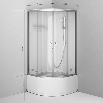 Душевая кабина хром 90x90 см без гидромассажа Am.pm X-Joy W94C-401A-090MT
