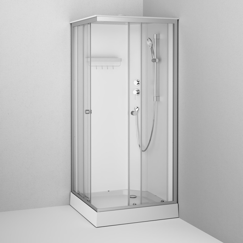Душевая кабина хром 90x90см без гидромассажа Am.pm X-Joy W94C-403-090MT