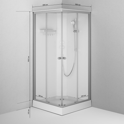 Душевая кабина хром 90x90см без гидромассажа Am.pm X-Joy W94C-403-090MT