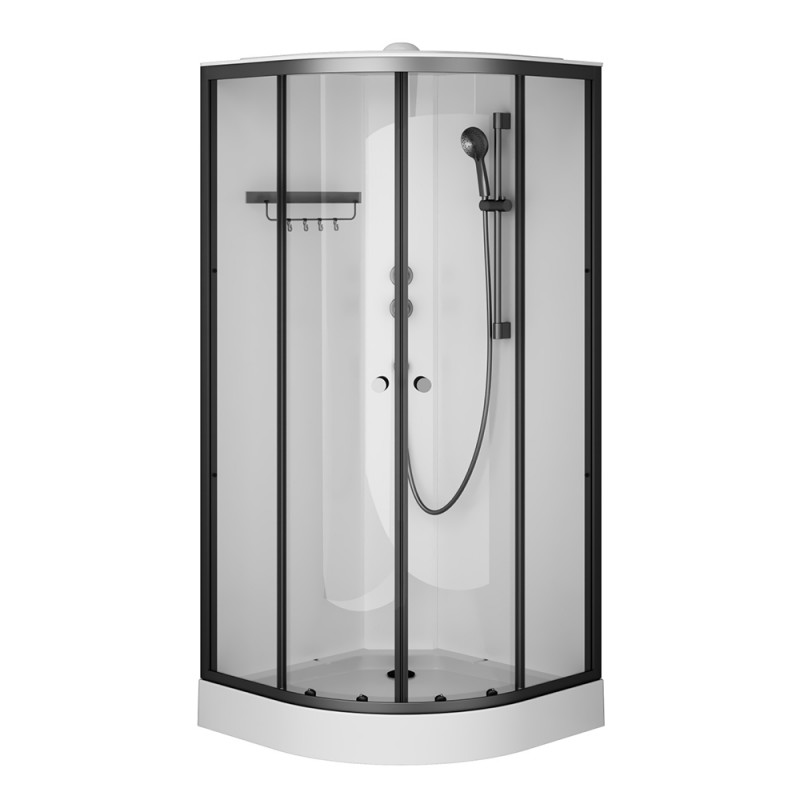 Душевая кабина черная 90x90см без гидромассажа Am.pm X-Joy W94C-401-090BT
