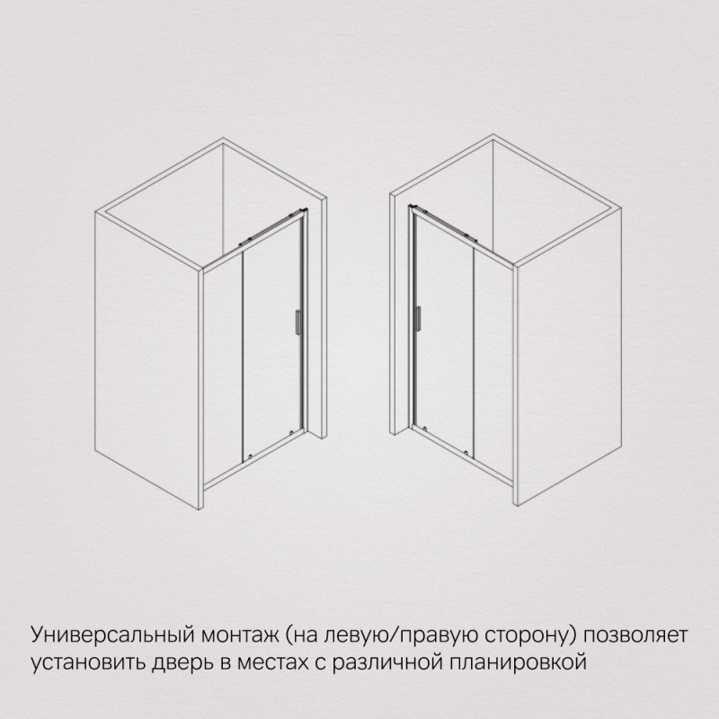 Душевая дверь в нишу хром 140х195см Am.pm Gem W90G-140-1-195MG