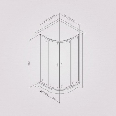Душевое ограждение 80x80 Am.pm X-Joy профиль матовый хром, без поддона, W88G-205-080MT64