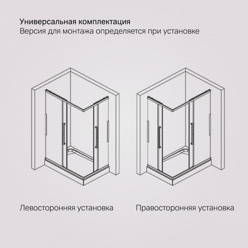 W84G-403-12090-MТ Душевое ограждение Func Square Slide 120х90, мат хром, прозрачное