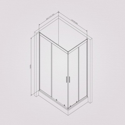 Душевой уголок 100х80x190см Am.pm Gem W90G-404-100280-MT