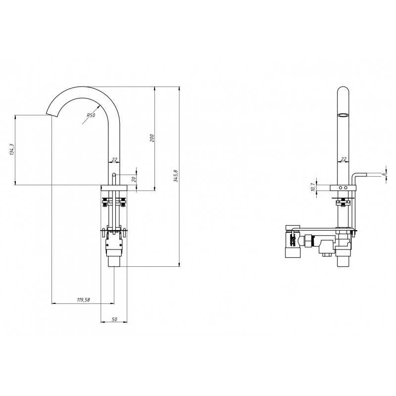 Автоматический сенсорный смеситель Kopfgescheit KR5148V-DC