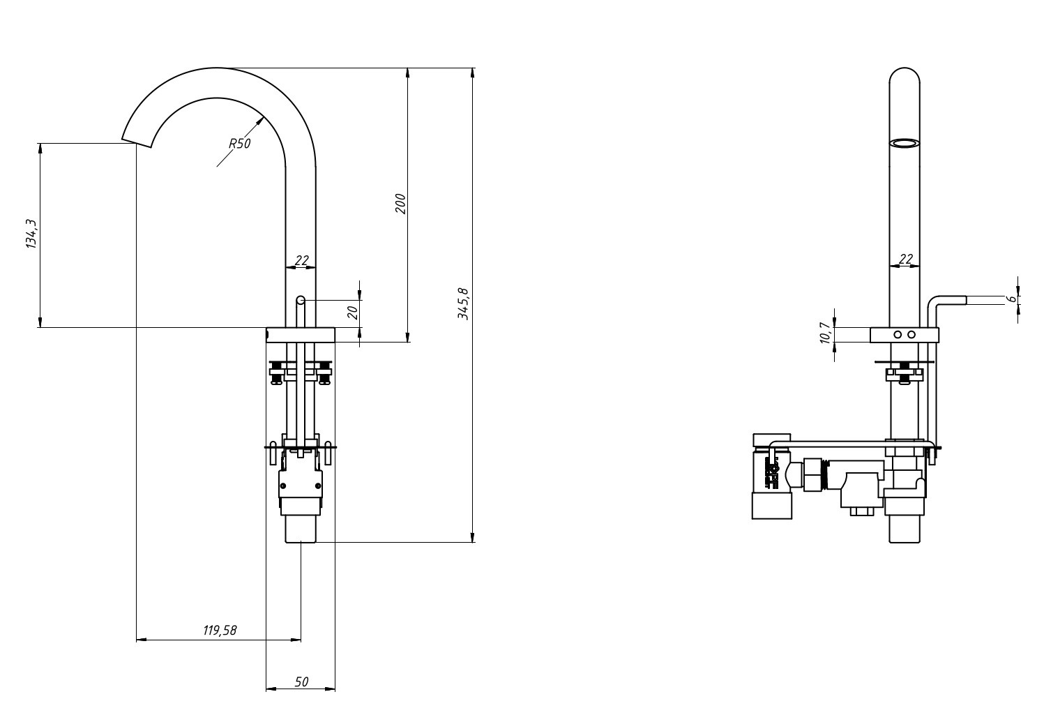 Автоматический сенсорный смеситель Kopfgescheit KR5148V-DC