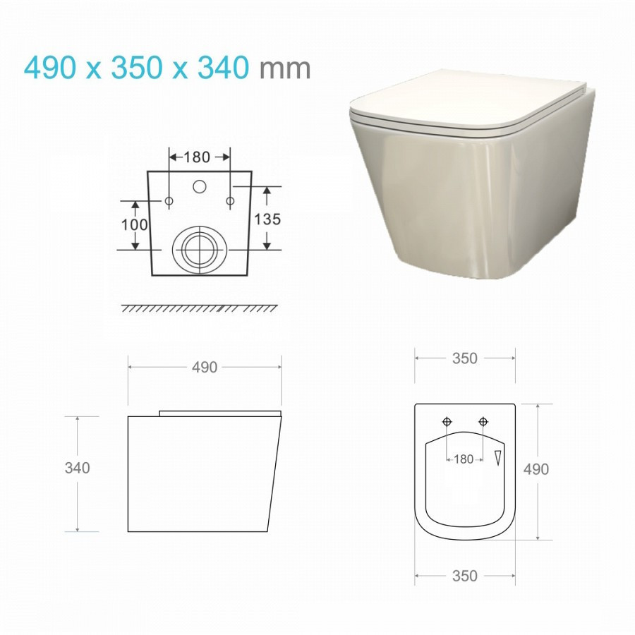 Унитаз подвесной торнадо безободковый сиденьем микролифт Teymi Helmi Vortex T40303