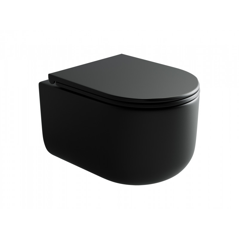Подвесной унитаз 360х490мм Ceramicanova Ulma Rimless CN4006MB черный матовый