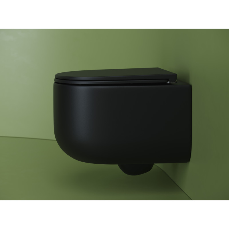 Подвесной унитаз 360х490мм Ceramicanova Ulma Rimless CN4006MB черный матовый