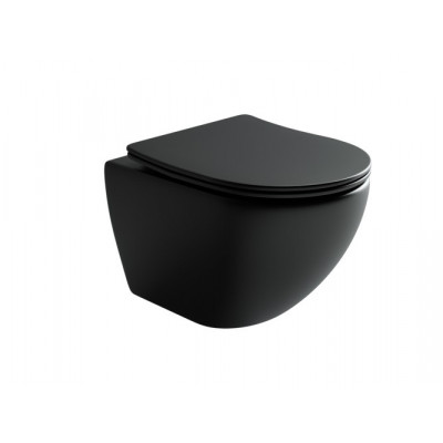 Подвесной унитаз 370х490мм Ceramicanova Metropol CN4002MB черный матовый