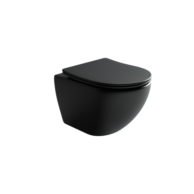 Подвесной унитаз 370х490мм Ceramicanova Metropol CN4002MB черный матовый