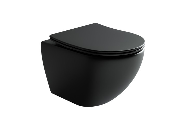 Подвесной унитаз 370х490мм Ceramicanova Metropol CN4002MB черный матовый