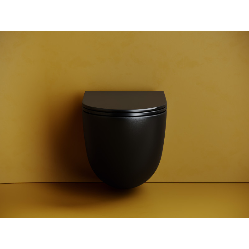 Подвесной унитаз 360х495мм Ceramicanova Vogue Торнадо безободковый CN4008T черный матовый
