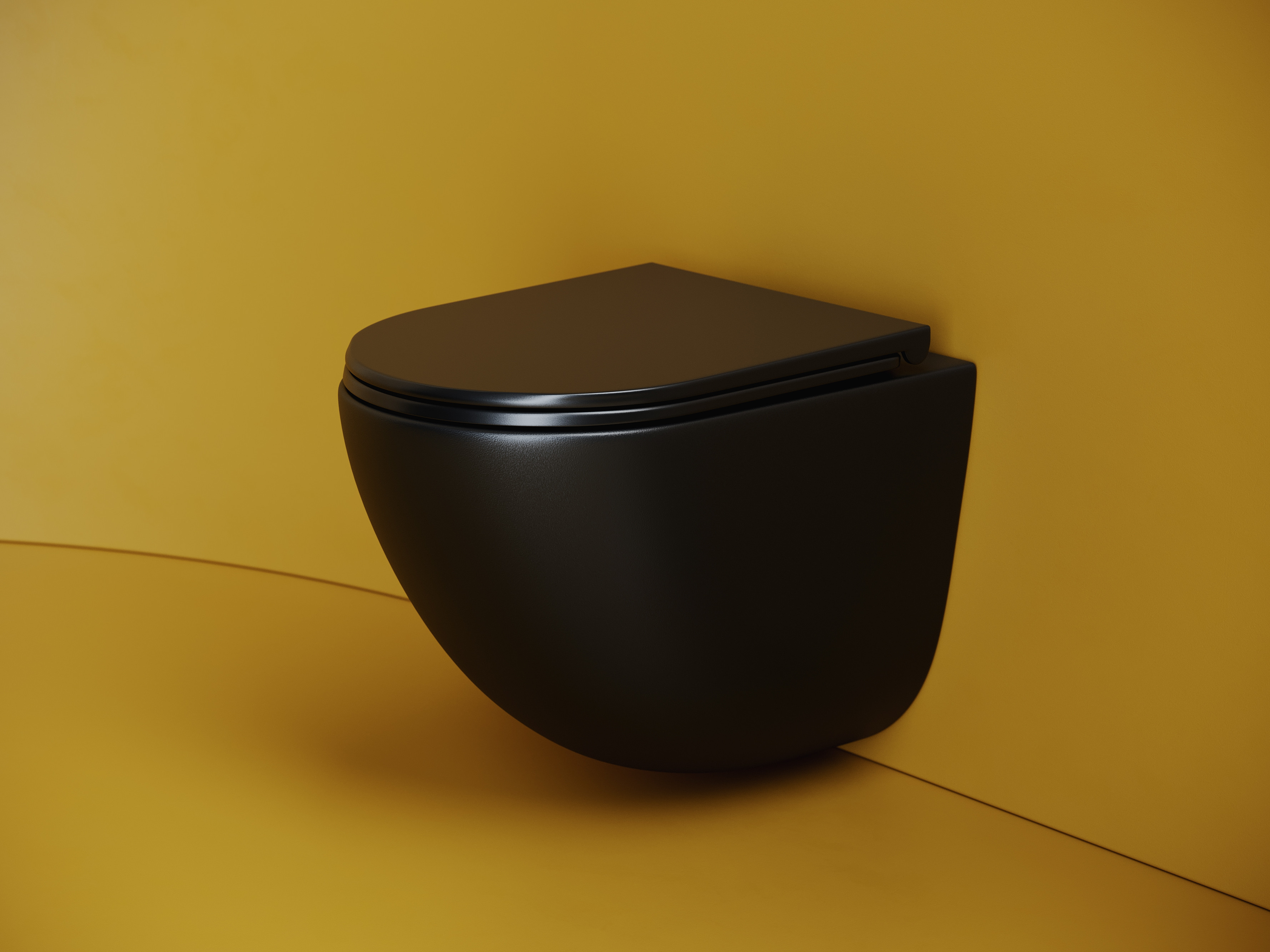 Подвесной унитаз 360х495мм Ceramicanova Vogue Торнадо безободковый CN4008T черный матовый