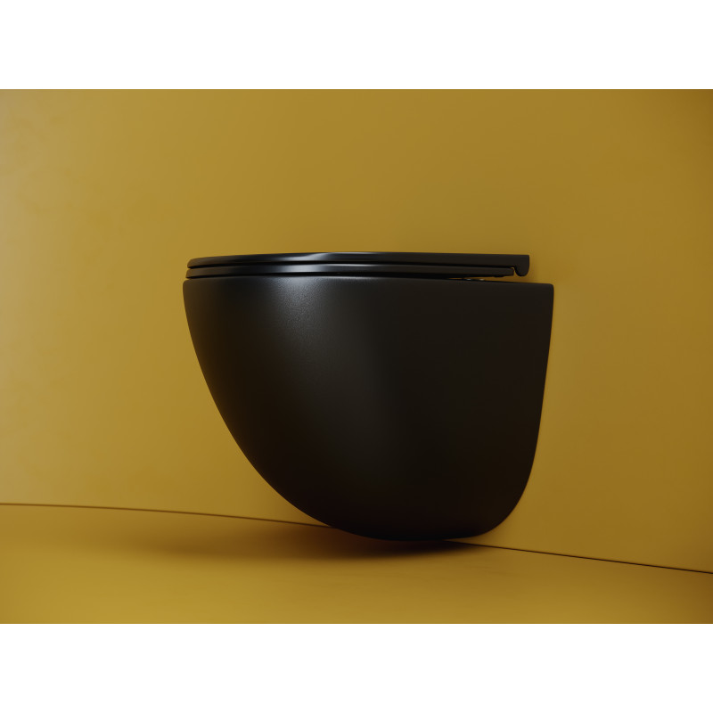 Подвесной унитаз 360х495мм Ceramicanova Vogue Торнадо безободковый CN4008T черный матовый