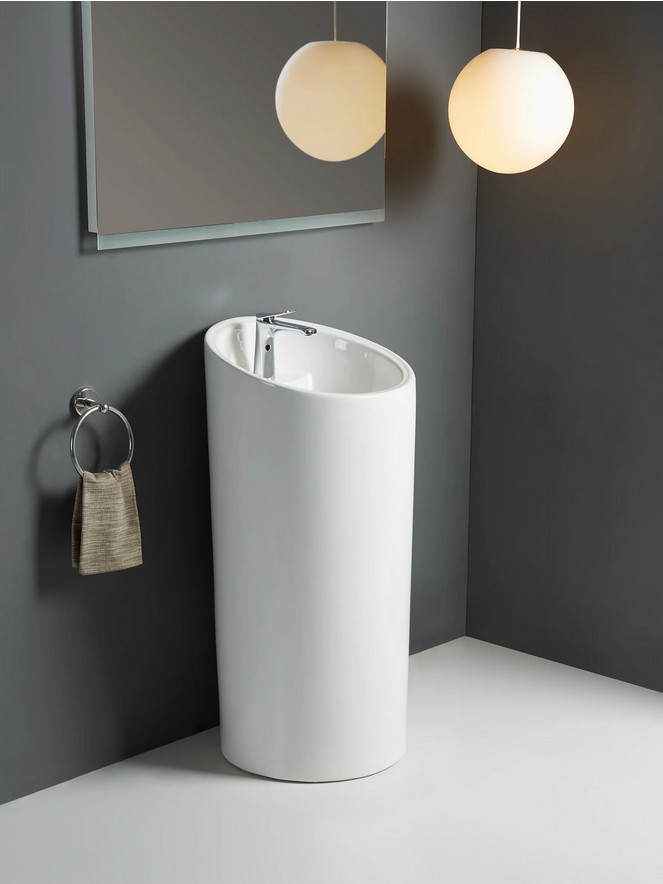 Раковина напольная WW LEERBACH 4546 GL-WT белая